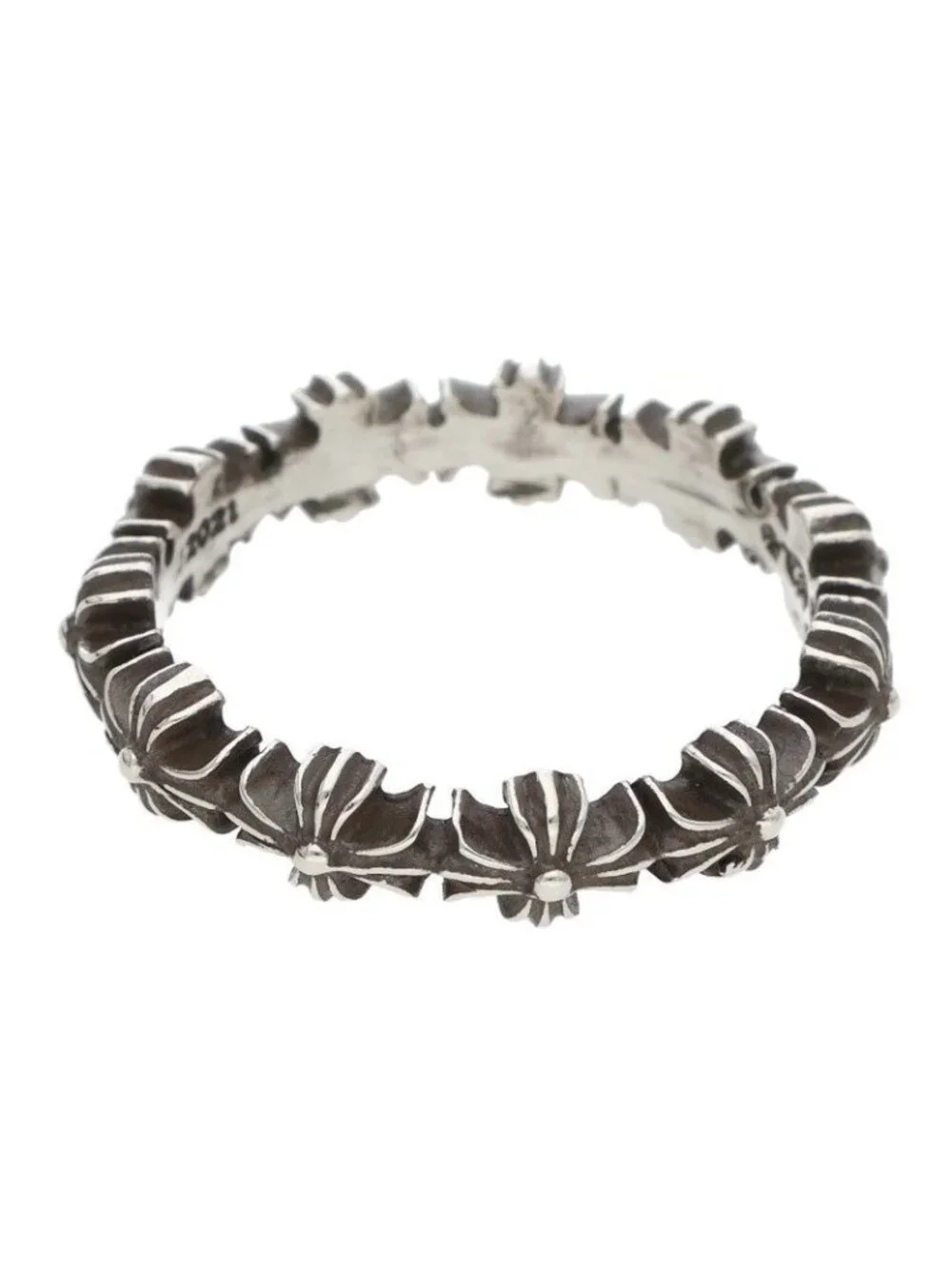 Chrome Hearts Tiny CH Pls Band Ech Plus Silver Ring